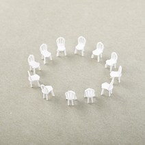 미앤하우스 미니어처 다이닝 의자 침대 옆 테이블 모델 미니 인형 집 가구 장식 래커 페인트 칠 1:75 스케, 02 A