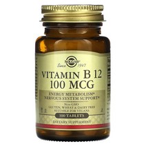 솔가 비타민 B12 100 mcg 100 태블릿옵션확인필수, 500 mcg