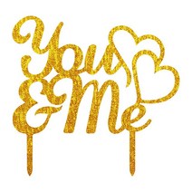 Mr & Love You 아크릴 케이크 플래그 가을 사랑 소년 토퍼 웨딩 생일 파티 장식 판매, 03 gold