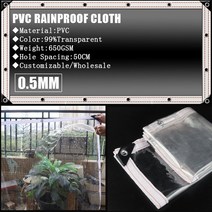 정원 전원 주택 울타리 펜스 PVC 99% 투명 방수 천 야외 타포린 발코니 울타리 애완견 집 커버, 02 Thickness 0.5mm_08 1x3m