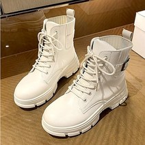 앵난이네 여성 5cm 레이스업 니트 버클 워커 부츠