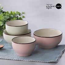 리빙아트 도자기 식기 퍼스탤거든 공기 대접 2인세트, 리빙아트 파스텔가든 공대 4P