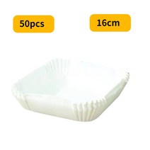 미니호빵찜기 50pcs 에어 프라이어 일회용 종이 라이너 비 스틱 기선 매트 베이킹 도구 양피지 트레이 주방, 01 50PCS White F