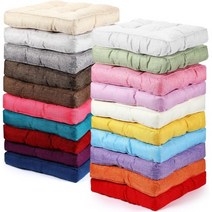 신터프 20pcs 바닥 베개 명상 바닥 베개 두꺼운 정사각형 바닥 쿠션 린넨 명상 쿠션 다다미 학교 의자 요가 거실용 바닥 좌석 15.8x15.8x3.5인치 (멀티컬러), Multicolor