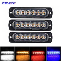 6led car strobe warning light 그릴 깜박임 고장 비상 조명 car truck trailer beacon lamp led side light for car, 호박색