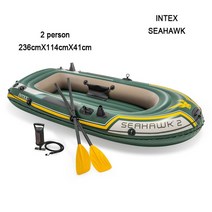 INTEX SEAHAWK 2 4 인용 공기 챔버 보트 낚시 뗏목 액세서리 패들 펌프 소형 3 에어, 01 2 person