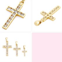 3cm 십자가펜던트 크리스천 14K 18K선물 프러포즈 심플목걸이 엔틱메달 여자친구