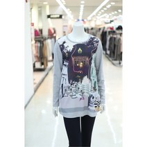 [아르떼] W몰 여성 라운드넥 프린트 봄티셔츠 DMAPWT030