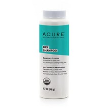 어큐어 ACURE 드라이 샴푸 - 모든 모발 유형 100% 비건 오가닉 로즈마리 페퍼민트 오일 흡수 물 없이 불순물 제거 50ml(1.7온스), Brunette to Dark Hair, Brunette to Dark Hair