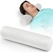 템퍼 Tempur 경추베개 수면베개 Healthex 경추 목 롤 베개 메모리 폼 실린더 원형 수면 지원을 위한 완화 탈착식 세척 가능 커버 127120, 하얀색