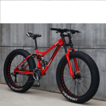 MTB 입문용 자전거 팻바이크 엠티비 오프로드 산악용, 검은색  24인치 21단