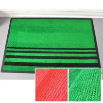 공장 공사현장 스트라이프 현관매트 50x80 아파트용 식당매트 먼지흡착 미끄럼방지, 1개, 무지 그린
