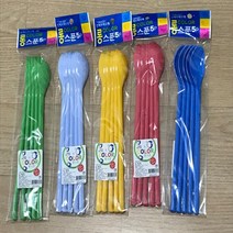 칼라 롱 스푼 22cm 5p 티스푼 숟가락 pp 플라스틱 꿀스푼 커피 joo☆na, ※­선택:상품선택▣