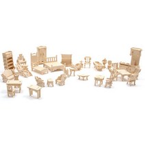 Mom Thinks 미니어쳐하우스 DIY 미니어처 소품 원목 가구 만들기 모음, 목공풀36g