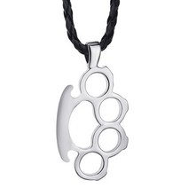 패션 디자인 펑크 스타일 주석 합금 너클 펜던, 01 SILVER