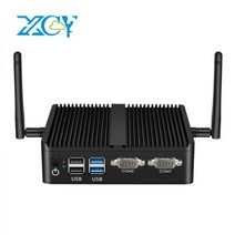 XCY 팬리스 미니 PC 인텔 셀러론 J4125 쿼드 코어 듀얼 NIC 기가비트 LAN 2x RS-232 직렬 포트 6x USB WiFi 4G 임베디드 IPC, 4G RAM 64G SSD WiFi, intel Celeron J4125