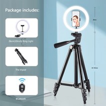 촬영 조명 비디오 카메라 배경지거치대 지속광 방송용 26cm 사진 Ringlight Led Selfie 링 라이트 전화 원, 02 26CM Light 102Cm-BK, A 26CM Light 102Cm-BK