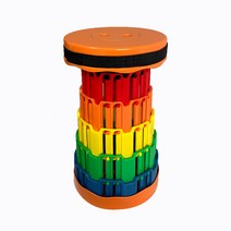 룰루마켓 2023년 최신형 4세대 휴대용 폴딩스툴 접이식 의자, 오렌지 레인보우