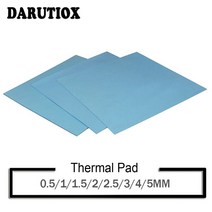 써멀 구리스 Darutiox 열 패드 CPU 방열판 냉각 전도성 실리콘 100x100mm 05mm 1mm 15mm 2mm 3mm 4mm 5mm tichkess, White-100x100mm_2.0MM thicknes, White-100x100mm+2.0MM thicknes