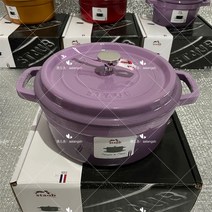 전골냄비 프랑스 스타우브 법랑냄비 가정용 무쇠냄비 끝단 20.22/24cm 다용도냄비 찌개냄비, 16 24cm보라