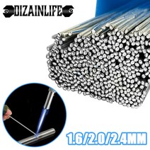 용접봉 저온 쉬운 용융 알루미늄 범용 실버 코어 와이어 1.6mm/2.4mm 로드 솔더 필요 없음 파우더 용접 바, 2.4mm-33cm, 40 PCS