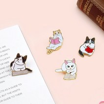 리딩펫 뱃지 독서하자냥 패션소품 가방악세라리 데코아이템, 북찌코리아숏헤어, 옵션선택