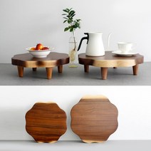 통원목 레인트리 연화반 미니 낮은 커피 다도 좌식 차탁 찻상 좌탁 티테이블 탁상 탁자, (대)지름40cm