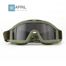 APRIL SHOP방풍안경 전술고글 보호 스포츠 안경 팬 라이딩 안경 두꺼운 렌즈, 블랙