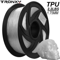 [해외] 큰 TRONXY 3D 프린터 필라멘트 TPU 3D 유연한 TPU 필라멘트 1.75MM 2.2 LBS (1KG) 재질 TPU 색상, 1 KG TPU Clear