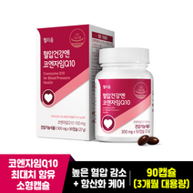 헬리움 높은 혈압 감소 항산화 케어 코엔자임Q10 100mg 최대치 함유 식약처 인정 건강기능식품, 1박스, 90캡슐, 90정