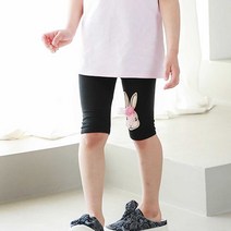 아동 실내복 외출복 여아 토끼 패치 5부 레깅스 코디