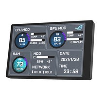 자동차 오디오 이퀄라이저 케이블 3 5 인치 ips type-c 미니 itx pc 케이스 moniror diy 컴퓨터 보조 화면 cpu gpu ram hdd 모니터링 usb, 검은색