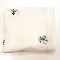 혜인천 대폭 20수 광목면 두송이잎사귀 자수 워싱원단 2종 그레이색, 두송이 그레이 자수백아이보리색