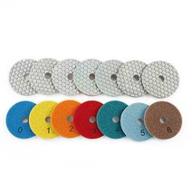 콘크리트폴리싱 3인치 80mm 다이아몬드 드라이 폴리싱 패드 11 개 대리석 화강암 연마 타일 트리밍 그라인, 03 M 16 backer