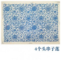 1PC 도자기 전송 종이 Underglaze 꽃 DIY 세라믹 색칠 Jingdezhen 파란색과 흰색 일반 데칼, 07 11-1pcs