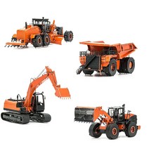 매혹적인 금속 지구 3D 모델 키트 건설 세트 4 - 굴착기 모터 그레이더 휠 로더 광산 트럭