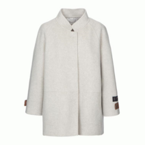 SI SI 레더 패치 히든 버튼 하프 코트_K DH2615