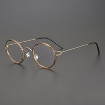 레트로 빈티지 안경테 덴마크 티타늄 남녀공용 나사가 없는 초경량 라운드 안경 핸드메이드 디자이너