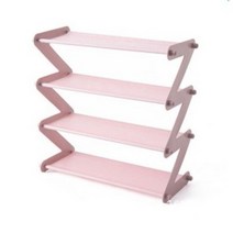 팝마인즈 접이식 좁은공간 신발장 실내화 거치대 4단 핑크, 2개