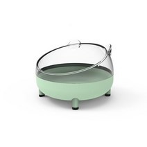 고양이 밥그릇 강아지 물그릇 식기 기울어진 높이 스테인리스 스틸 그릇 미끄럼 방지 베이스 음식 음료 물 공급기 목 보호 접시 애완 동물 15 도, [03] lightgreen A
