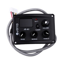 튜닝기 기타 바이올린 조율기 튜너 악기 우쿨렐레Joyo je-63 3-band eq 이퀄라이저 프리앰프 피에조 픽업( 포함) mini ukelele only uke, 검은색