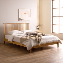 [즉시할인+할인쿠폰][스칸디아]메이 프리미엄 원목 침대(슈퍼싱글&퀸) - 매트리스 제외/포함(2Colors), 05. Q-매트제외, 내추럴