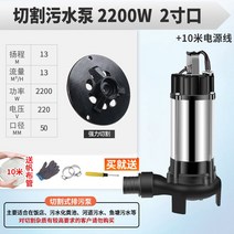 수중 펌프 물 양수기 모터 정화조 오수 진공 유압 배수 자동, 2200W2인치 10m선절단펌프