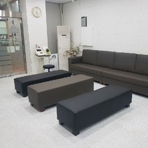 대성쇼파 인조가죽 무지 사각 3인용 벤치스툴(1500mm 민자형), DS 501(라이트 블루)