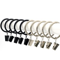 팩토리비 메탈 커튼 집게링 다용도집게 클립 커튼링 일자형 1EA 25mm, 01_블랙