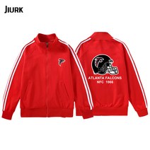 올리브나무도마 럭비 NFL에어텍 Lan Da사냥매 Atlanta Falcons남녀 레저 가디건 후드티 츄리닝, C04-빨간색 1