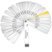 두께 측정기 다이얼 초음파 미니 디지털 게이지 고정밀 32pcs in1 필러 게이지 스테인레스 스틸 갭 게이지 접이식 필러 게이지 측정 도구 플러그 필러 두께 게이지, 한개옵션0