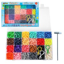 MYTOYS 마이디폼블럭 8mm 꽉찬세트 22색 약 2900피스 도안 2종(랜덤)가방고리 3개+망치