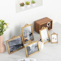 골드프레임 빈티지액자틀 거실인테리어 포토액자 결혼선물 촛대소품, 가로 7X5