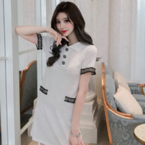 린넨 여자원피스 럭셔리 쉬폰 가을 원피스 여성 면